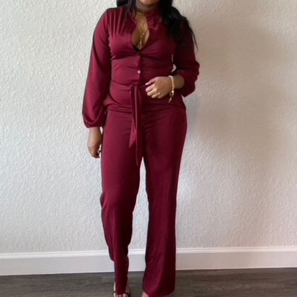 Pants & Jumpsuits Tasty Red Wine Jumpsuit Poshmark